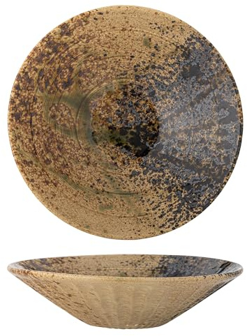 Bloomingville Creative Collection Larken Servierplatte, Schwarz, Steingut, T25xH6,5 cm