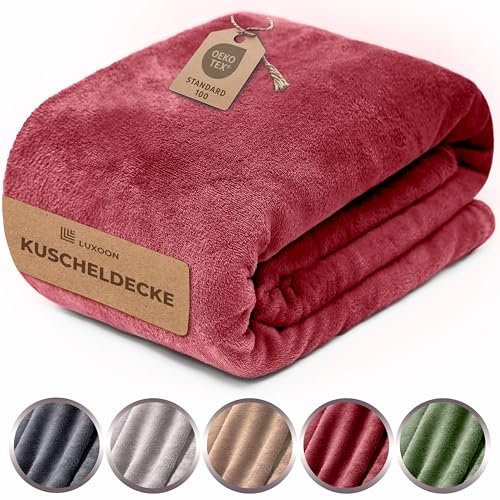 Luxoon Fleecedecke Flauschig Warm Winter – Kuscheldecke für Gemütliche Winterabende, Ultra Weich und Wärmend, Ideal für Sofa und Bett, 100% Polyester, Farbe 1er Pack 230x270cm, Bordeaux