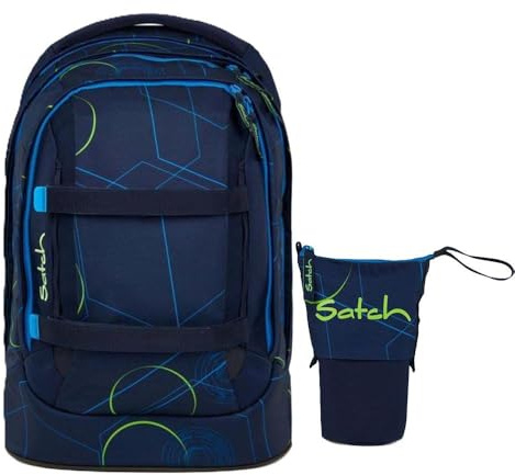 Satch Pack Schulrucksack Set 2tlg. inkl. Pencil Slider (Blue Tech)