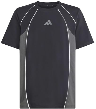 adidas Unisex Kinder Color Block Shirt, Black/Grey six/White, 13-14 Years