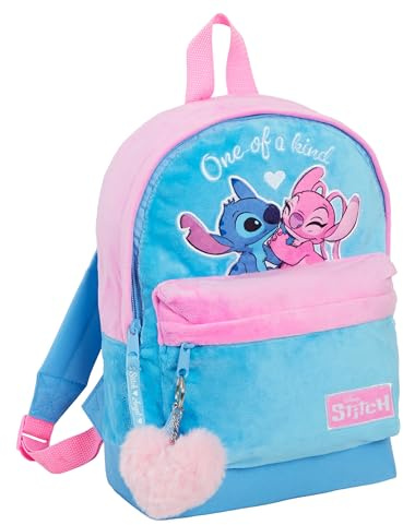 Disney Stitch Plüsch-Rucksack für Kinder, Schultasche, Engel-Rucksack, 3D-Lunch-Büchertasche