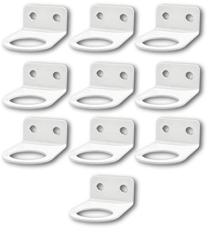MegaMaxx UK Spray Bottle Holder - White Finish - Pack of 10 - Wall Mount Organiser for Cleaning Bottles – Powder-Coated Steel – 25mm Trigger Hook – Workshop, Garage, Kitchen, Shed – UK Made