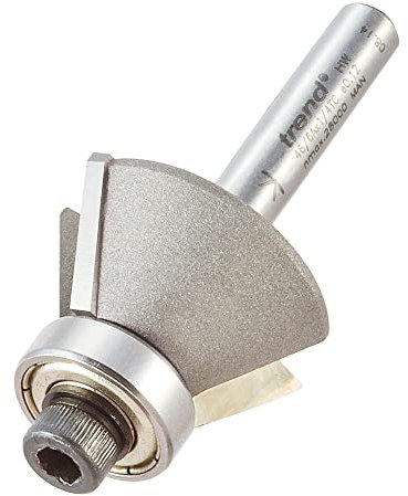 Trend Professional Bevel Trim Router Cutter, 27mm Diameter, 9mm Length, 45-Degree, 1/4 Inch Shank, Tungsten Carbide Tipped, 46/6BX1/4TC