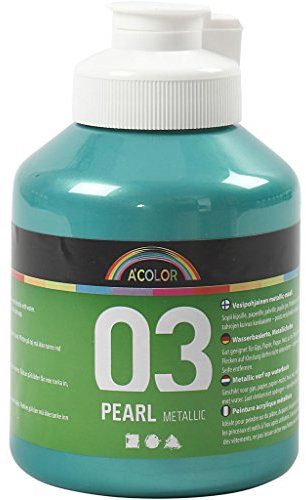 A-Color - Pintura acrílica verde, 03 - metalizada, 500 ml