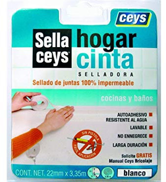 Ceys - Cinta selladora - Cocinas y baños - Autoadhesivo - 22 MM X 3.35 M