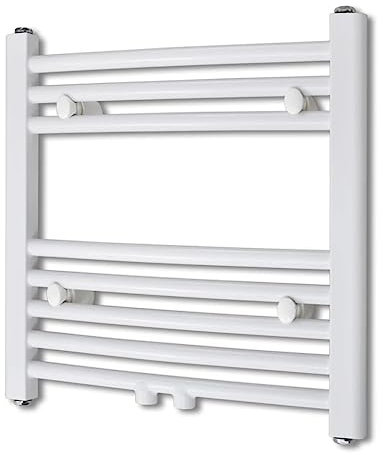 vidaXL Sèche-Serviettes Chauffage Central Incurvé 480x480mm + Connecteurs