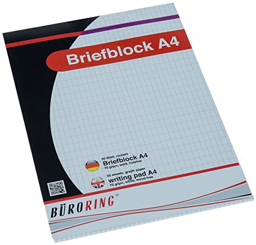 BüroRing Briefblock, A4/50 Blatt, rautiert, holzfrei, weiß