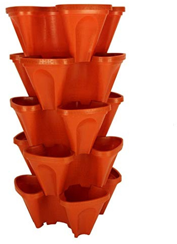 Mr. Stacky Pflanzgefäß, vertikal, stapelbar, Grüns, und vieles mehr – Indoor oder Outdoor – stapelbare Töpfe (5)