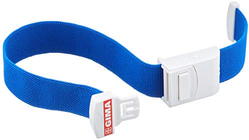 Gima - Fast Tourniquet mit einzigartigem Verschlusssystem mit sofortiger Freigabe, aus Baumwolle und Gummi, latexfrei, Farbe Blau, Abmessungen 40,5 x 3 cm; 1 Stück
