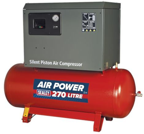 Sealey Sac72775Bln Compressor 270Ltr Belt Drive 7.5Hp 3Ph 2-Stage Low Noise