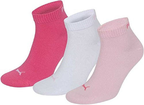 Puma Quarter Sock (3 Pairs) - Pink Lady, UK 6-8