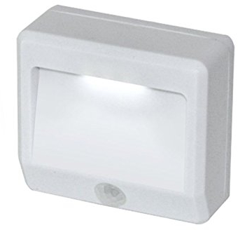GAO EMN404PIR, LED Orientierungslicht mit Bewegungsmelder für Innen-/Außenbereich, batteriebetrieben, Plastik, Weiß, 3 x 6.6 x 7.6 cm
