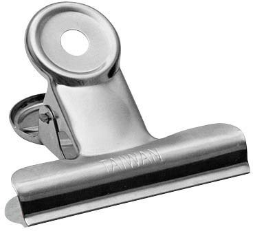 Wedo 6421360 Briefklemmer Metall, vernickelt starke Feder, Aufhängeöse, 60 mm, 12 Stück, chrom