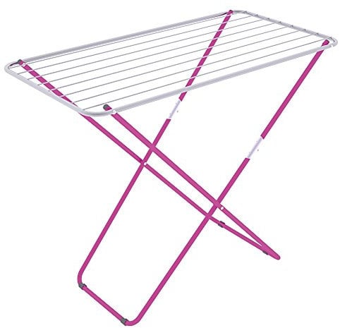 Colombo New Scal Wäscheständer Glam 10: Grau, Rosa - Rutschfeste Füße, Zusammenklappbar - 10 m ausziehbare Oberfläche aus Legiertem Stahl - Trocknerständer für Bekleidung