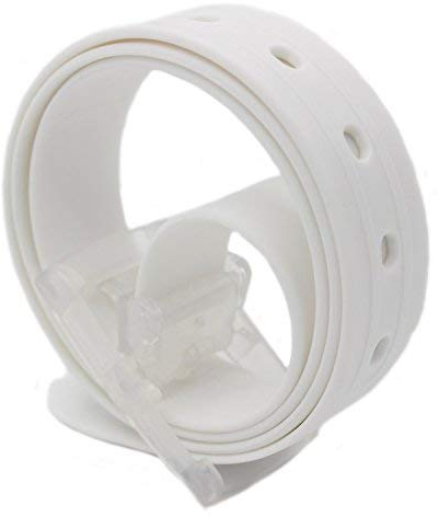 MEISHINE® 115 * 3.5cm Unisex Candy Colour Gürtel aus Silikon Perfect Für Damen/Herren (Weiß)