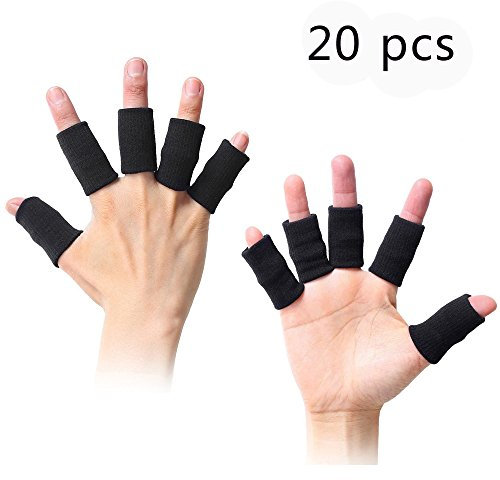 100 Sommer finger Ärmel Sport Elastic Arthritis Trigger Hosenträger KNUCKLE Kompression Displayschutzfolie verhindern Schwielen (schwarz)
