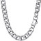 PROSTEEL Herren Halskette Edelstahl Panzerkette 13mm Breite schwer Glieder Link Gliederkette Herren Hip-Hop Kette, 51CM lang, Silber