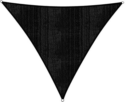 Lumaland Sonnensegel Dreieck | 5 x 5 x 5 Meter Wetterbeständiger Sonnenschutz inkl. Befestigungsseile | Terrasse, Garten & Balkon Schattenspender mit UV-Schutz [Schwarz]