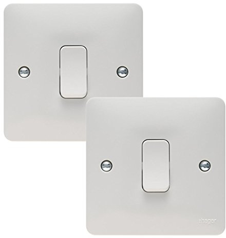 Hager 10AX 1 Gang 2 Way Wall Switch - Sollysta Range (2 Pack)