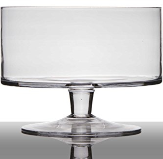 INNA-Glas Recipiente para Servir Corie con pie, cilíndrico - Redondo, Transparente, 18cm, Ø 24cm - Cuenco de Cristal - Bandeja