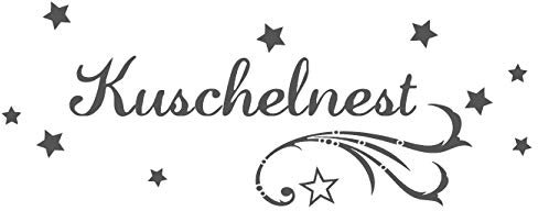 timalo® Wandtattoo fürs Schlafzimmer 'Kuschelnest mit Sternen' | 68005-a1-pastellgruen-58x23