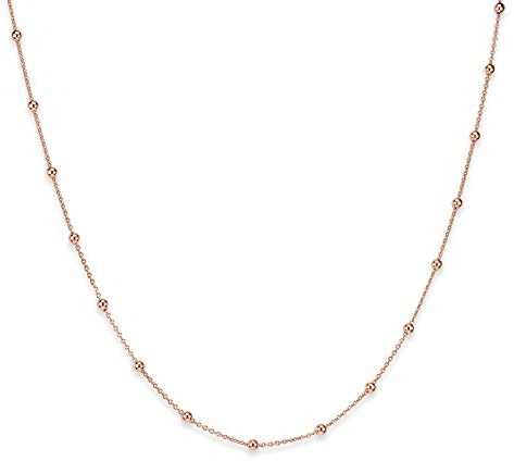 Materia Kugel Kette Damen 925 Silber Halskette rose vergoldet 70 cm lang K105-70