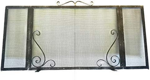 Funkenschutz für Kamin aus Schmiedeeisen - Art. 6342 Funkenschutz - Kaminzubehör Funkenschutz Kamin