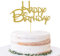 Hinzufügenhinzugefügt Gold Happy Birthday Cake Topper - Golden Glitter Geburtstagsparty Kuchen Decoration Zubehör, Kuchen Smash Dekoration Fotokabine Requisiten, Gold Papier Kuchen Topper Flaggen