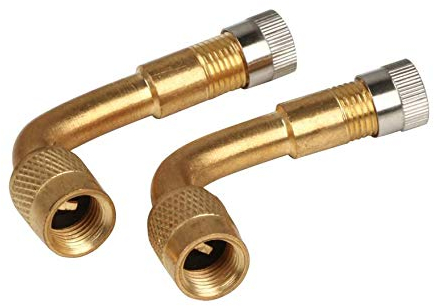 Liseng 2 pcs Ventilverlaengerung Ventil verlaengerung Reifen 90 Grad gebogen Metall Fuer Fahrrad Motorrad Scooter