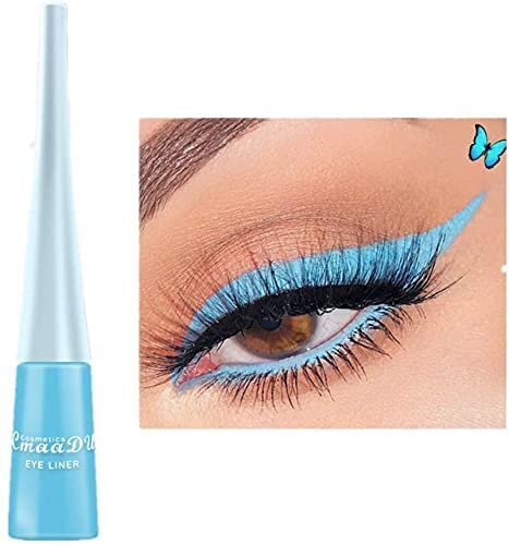 Liquid Eyeliner Matte Schnell trocknender Eyeliner, dauerhafter nicht blühender wasserdichter gelfarbener Eyeliner, Candy Color Liquid Hochpigmentierter Eyeliner (Blau)