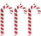 Christmas Concepts® Pack of 3–250mm Extra Large Candy Cane Baubles – Shiny & Glitter Decorated – Christmas Decorations (Red)