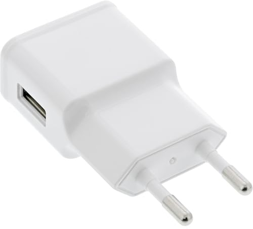 InLine USB Ladegerät Single 100-240V auf 5V DC 1,2A, kompaktes Netzteil mit 1x USB-A Anschluss für zuverlässiges Laden zuhause oder unterwegs, weiß, 31504W