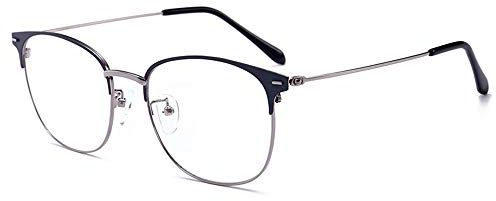 LNTICB Lunettes Anti Lumière Bleue Lunettes Ordinateur Lunettes de Lecture Montures Métal Anti Fatigue Anti-rayonnement Anti UV Vintage pour Homme Femme Téléphone PC Tablette TV