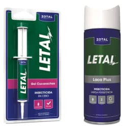 Zotal LETAL® Pack Insecticida Gel cucarachas+ Laca Plus insecticida Larga persistencia | Pack contra los Insectos en Formato Gel y Laca | Insecticida de acción rápida