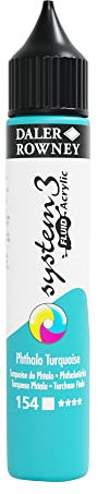 Daler Rowney System 3 Fluid Acrylic - 29.5ml Phthalo Turquoise