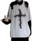 Aobiono Men Women Y2K Gothic Cross Sweatshirt Grunge Emo Alt Harajuku Fake Two-Piece Hoodie Top Dark Academia Punk Aesthetic, White, XX-Large