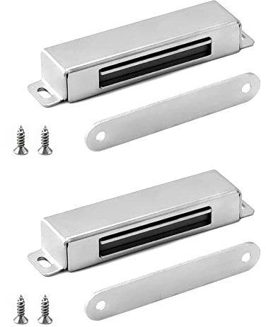 QWORK® 2 Stück Ganzmetall Magnetschnäpper - Haltekraft 18kg - Zuverlässiger Magnetverschluss für Möbel Schrank