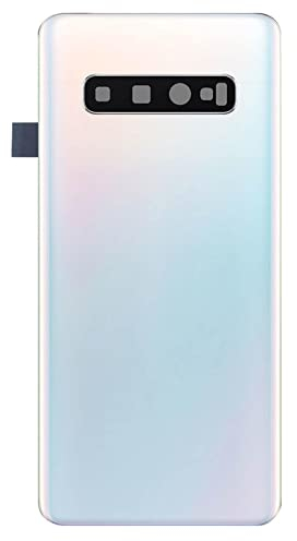 RÜCKGEHÄUSE KOMPATIBEL FÜR Samsung S10 Galaxy - Back Cover Glas Schwarz Weiß Blau Schwarz (Weiß)