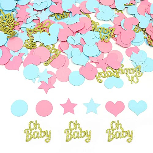 VIEVRE 100 Stück Gender Reveal Party Deko Konfetti, Baby Babyparty Deko Mädchen Streudeko, Babyparty Deko, für Geschlecht Reveal Birthday Party Baby Dusche Zubehör