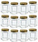 Offer Shop Jam Glass Jars with Lids & Labels - 12 Hexagonal 280ml Storage Jars of Quality Jam Jar | Ideal for Kitchen & Pantry Organization for Spice Honey Yogurt or Sweets | Airtight and Reusable