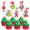 Xsstarmi 36 Stück Cupcake-Topper Grinch Merry Christmas Cupcake Picks für grünes Monster Grinch Weihnachten Thema Xmas Holiday Birthday Party Kuchen Dekorationen Supplies