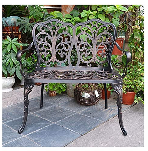 Gartenbank, Terrassenbank, Parkbank, Outdoor-Gesprächscouch, 88,9 cm, Terrasse, Gartenbank, Outdoor, Metall, Doppelsitz, Park, Terrasse, Freizeit, Schmetterling, Rückenlehne