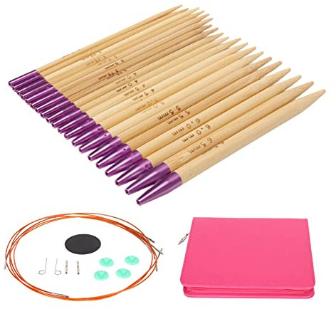 Hztyyier Rundstricknadeln-Set, Ergonomisch, Austauschbar, mit Aufbewahrungstasche Zum Stricken, Häkeln