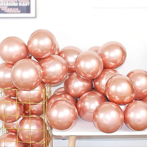 JARTTY 100 Pezzi Palloncini Oro Rosa Metallizzato 12 Pollici Palloncini Cromato Compleanno Elio San Valentino Baby Battesimo Matrimonio Anniversario Bambini Baby Shower Feste Decorazioni