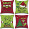 Ohok 4er Set Dekorativ Weihnachten Kissenbezug 45x45 cm, Polyester Leinen Zierkissenbezüge Kissenbezüge Dekor Kissenhülle Set für Wohnzimmer Schlafzimmer Sofa Couch Auto (Grinch Squad)