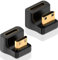 Poyiccot 180 Degree Mini HDMI Adapter 8K, 2-Pack U Shape Mini HDMI Male to Female Up Down Angle Extension Extender Adapter, LED Light, for PC Camcorder Tablet
