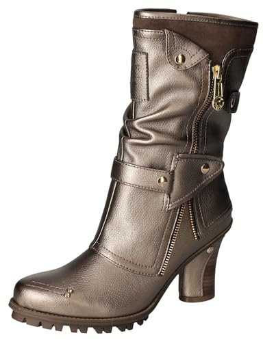 MUSTANG Damen Stiefelette Warmfutter Stiefel hübsche Details Blockabsatz 1141-606, Größe:40 EU, Farbe:Braun