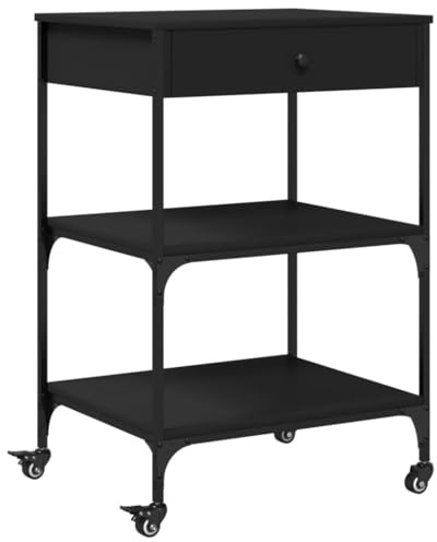 vidaXL Küchenwagen Schwarz 60x48x89,5 cm Holzwerkstoff