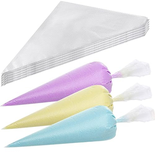 BELSVOR 100 Pièces Poches à Douille Jetables, Poche à Douille 30CMX20CM, Poches à Douille 100PCS, Poches à Douille en Matériau PE, Poche à Douille adaptée pour Décoration de Gâteaux/Biscuits/Glaces
