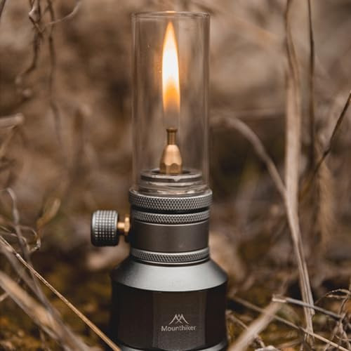 EpheyFIF Camping-Gaslaterne – Gaslaterne für den Außenbereich, Kerzenlicht-Set, Campinglampe mit leerer Tank-Verlängerungsstange, transparentes Glas, Öllaterne, Glaslaterne (Gaslaterne)